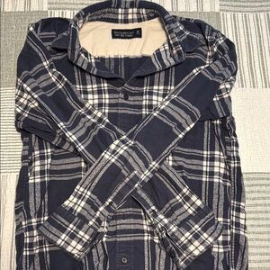 Abercrombie & Fitch Blue and White Casual Button Down Shirt